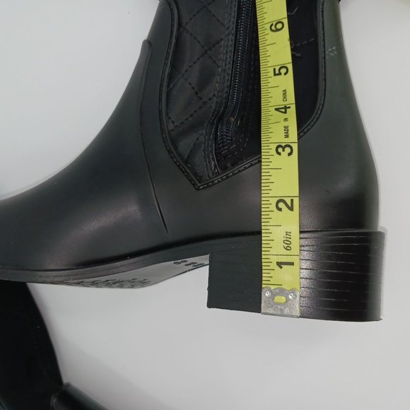 BERNARDO WOMENS  EVE QUILTED BLACK RUBBER RAIN BOOTS SIZE 8 - Picture 10 of 12